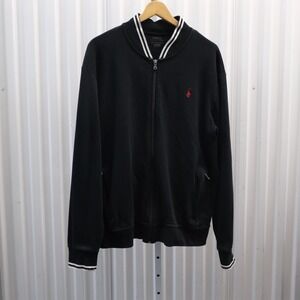 Polo Ralph Lauren Track Jacket Men's Size XL Black Full Zip Red Pony Varsity